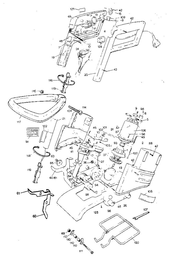 Replacement Parts Diagram and Parts List for 82530  Black and Decker Lawn Mower